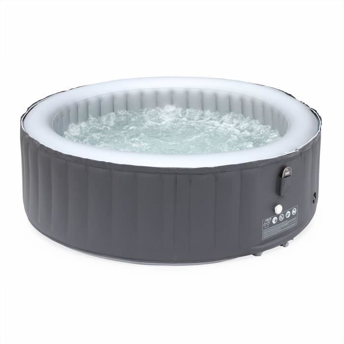 Consommation Spa Gonflable Spa 205cm 6 Personnes Gonflable Rond Silver Cloud 6 Gris Delight