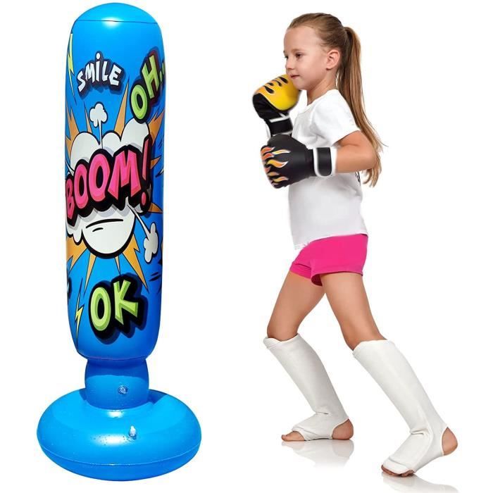 Sac De Frappe Gonflable Pour Enfants 160 Cm Avec Gants - Pour Karaté, Taekwondo, MMA - Support Inclus - 8
