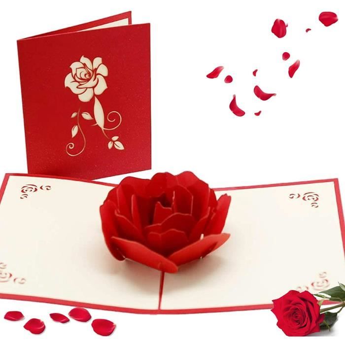 3d Pop Up Carte Romantique Rose Carte Cadeau 3d Pop Up Carte Anniversaire Femme Faire Part De Mariage Saint Valentin Carte 629 Cdiscount Beaux Arts Et Loisirs Creatifs