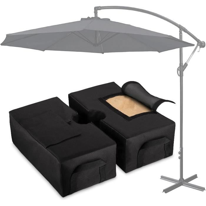 PRELGOSP Sac de Poids pour Pied de Parasol Base, Détachable Poids Parasol Sac de Sable, Lestage Tonnelle pour Porte-à-Faux Décalé, Porte-Parapluie, Mât de Drapeau ou Tente,1pcs