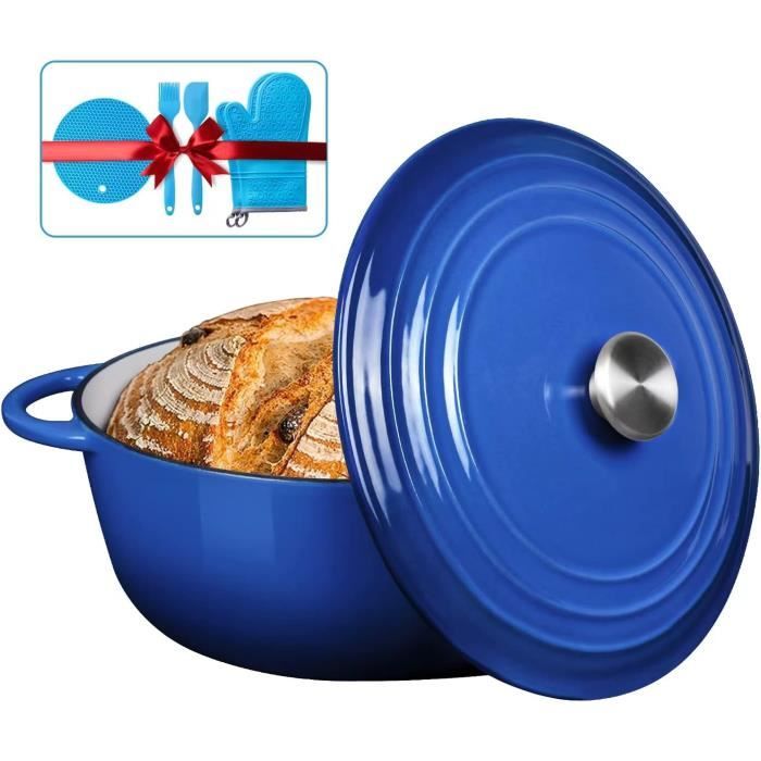 Minnovat Cocotte Fonte Émaillée avec Couvercle, Cocotte en Fonte Induction, Four, Compatible