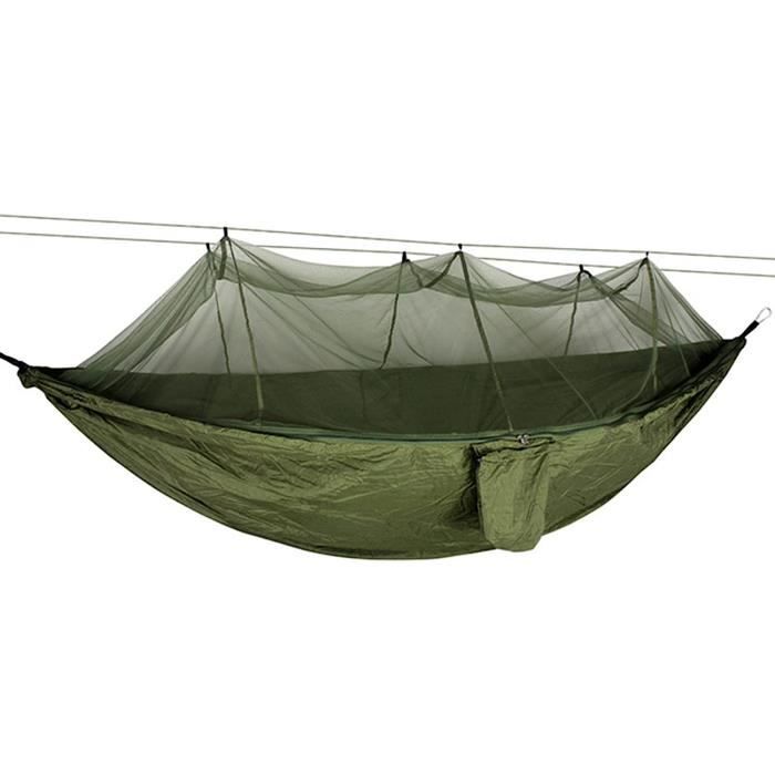 Ensemble De Hamac De Camping Portable, Hamac Double Simple, Moustiquaire, Tente Pare-Pluie, Lit Suspendu En Tissu Parachute Haute Résistance. Convient