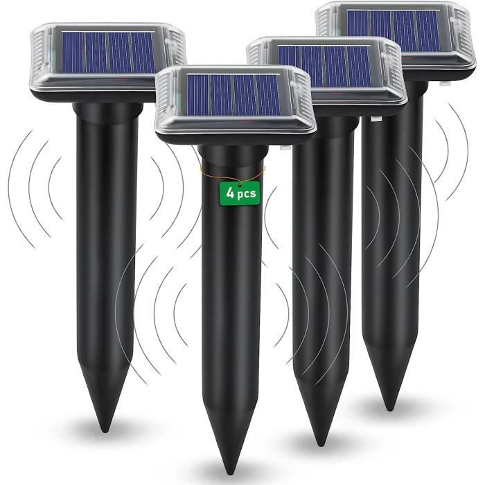 Répulsif solaire pour taupes, échec taupes solaires 4 pièces, répulsif taupes ultrasons solaire Répulsif solaire pour taupes, échec taupes solaires 4 pièces, répulsif taupes ultrasons solaire
