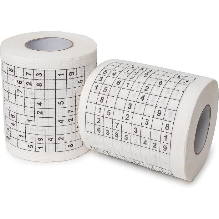 Sudoku Lot De 2 Rouleaux De Papier Toilette Avec 20 Sudokus