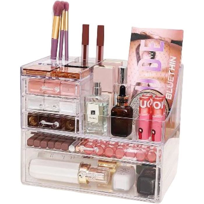 2x Organisateurs cosmétiques, 2 parties chacun, boîte rangement