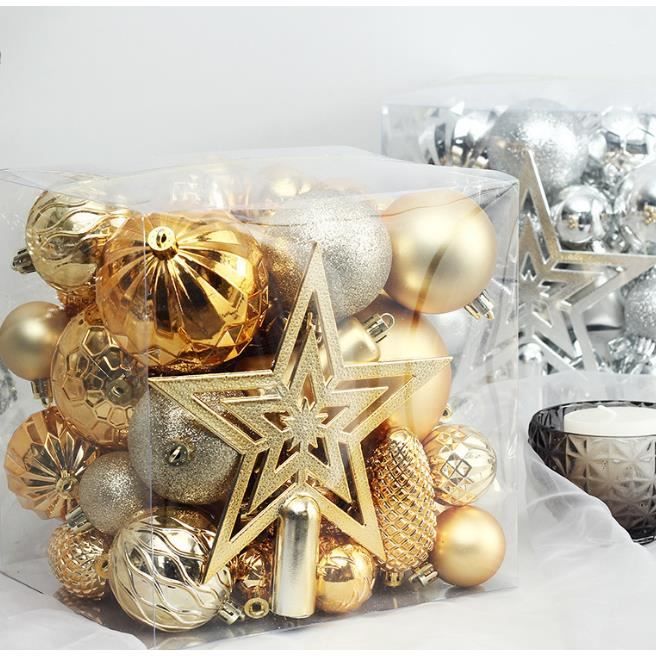 Lot De 4 Décorations De Noël - Boules Et Pommes De Pin En Verre - Occasion Très Décoratives