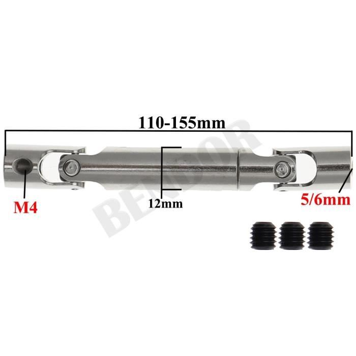 Demeras - 2 Arbres De Transmission Métalliques Universels Pour Camion RC WPL 1/16 - Pièces Upgrade Solides Pour B14, B24, C14, C24, B36 & Plus