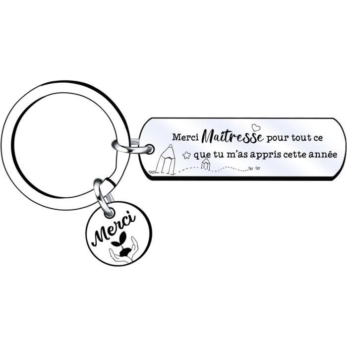 Porte-clés Cadeau Merci Maîtresse/mon Maître | Cœur Personnalisé Avec Message | Carte Et Emballage Inclus