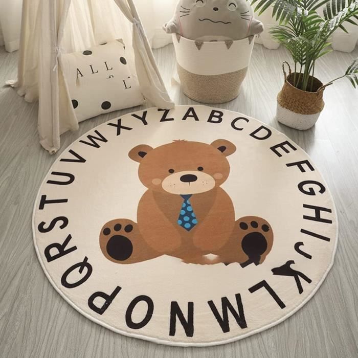 Tapis Rond Lavable En Machine, Tapis De Jeu Pour Enfants Interieur Anti