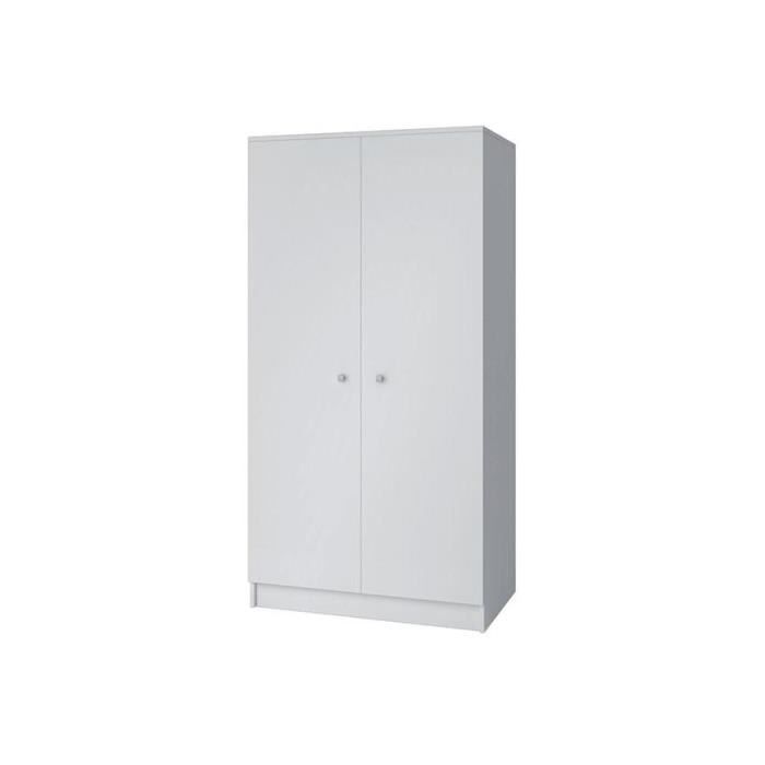 Armoire Blanche Miko 2 Portes 80 Cm Achat Vente Armoire De