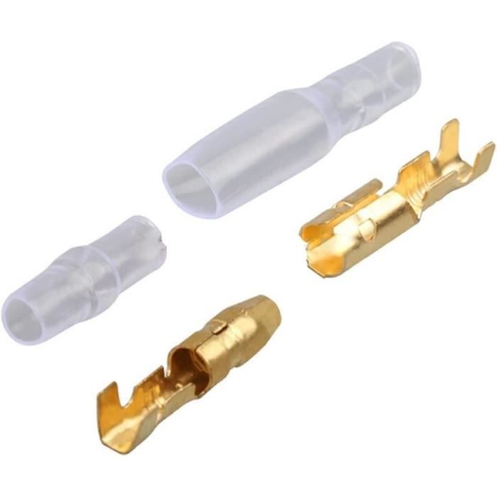 50 Connecteurs Fil à Balle 4,0 Mm Mâle/femelle En Laiton - Pour Moto, électricité, Custom
