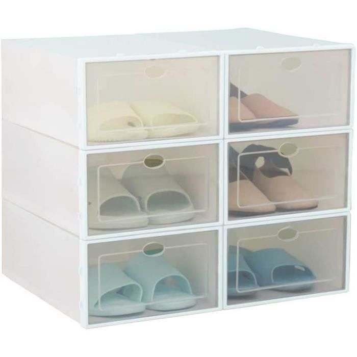 Boite Rangement Chaussures Placard, Organiseur Chaussures Pliable, Séparateurs Réglables Avec