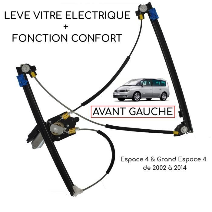 Lève vitre avec moteur confort pour Renault Espace 4 et Grand Espace IV de 2002 à 2014 - AVANT GAUCHE (côté conducteur)