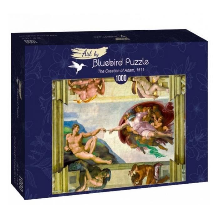 Puzzle Tableaux et peintures - BLUEBIRD - Michelangelo The Creation of Adam - 1000 pièces - 6830 x 48 cm