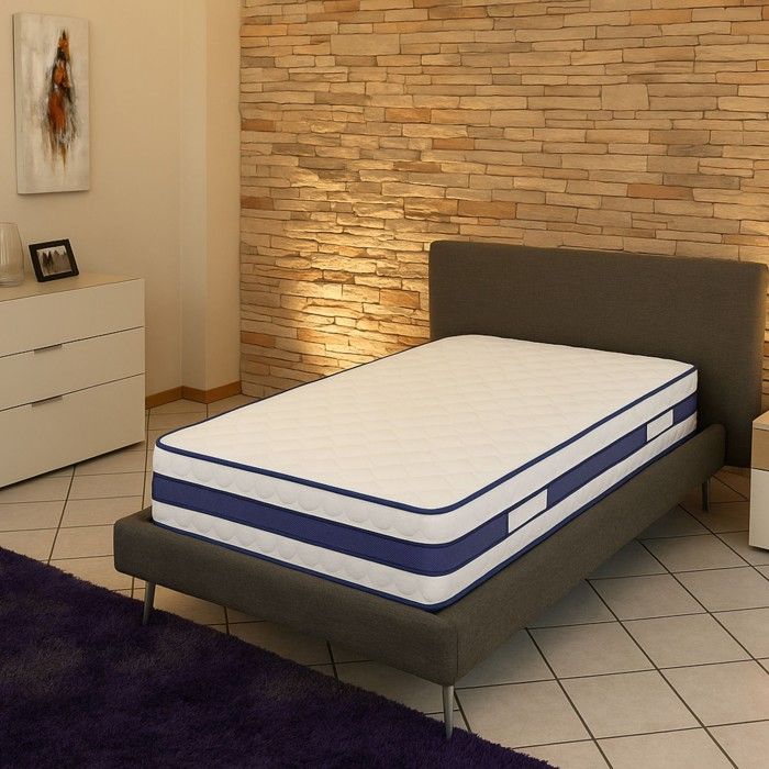 Matelas Très Epais 285 cm 80x200 Très Ferme - 7 Zones de Confort - Ame Poli Lattex Haute Résilience - Hypoallergénique