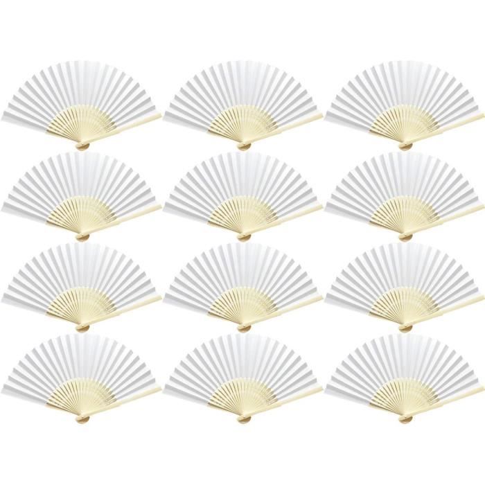 MAX COOK 4Pcs Éventail Pliant en Soie Ventilateurs en Bambou avec Gland Éventails Pliants pour