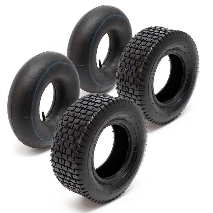 Lot 2 Pneus 2 Chambres Air Tondeuse Autoportee 15x6 00 6 4pr Valve