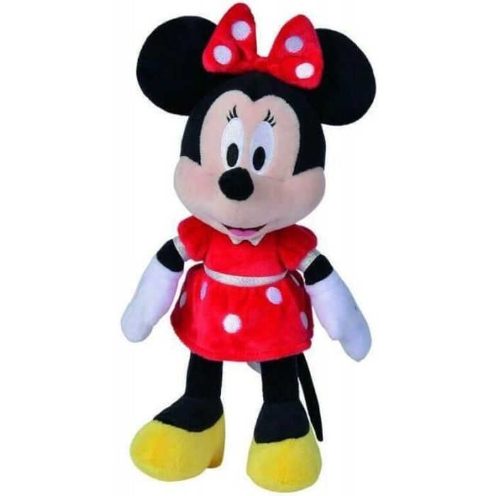 Peluche Disney - Minnie en robe rouge - 25 cm