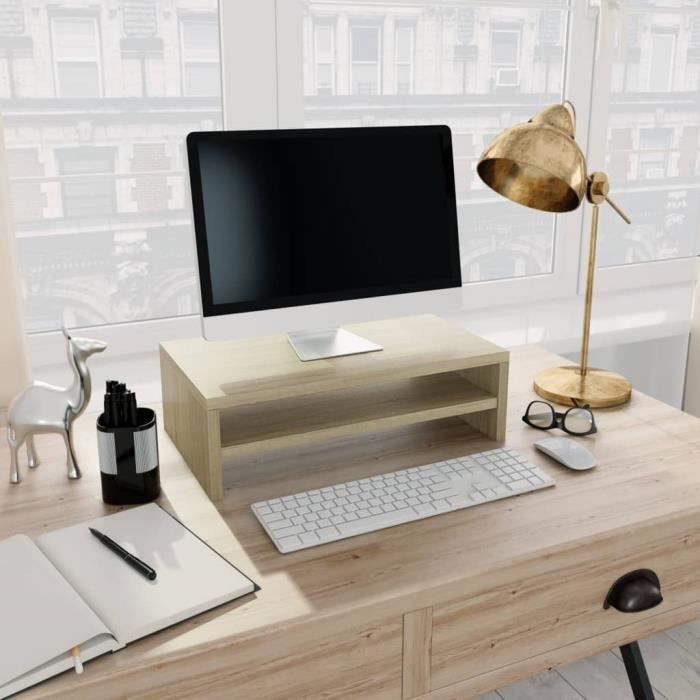 Support de moniteur - Meuble TV Meuble Étagère Chêne sonoma 42 x 24 x 13 cm Aggloméré Luxueux #34137