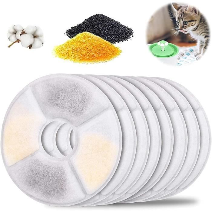 Meilleurs prix pour 8 PCS Filtres de Remplacement pour Fontaine à Eau pour Animaux de Compagnie, Filtres avec Charbon Actif et Résine, pour Chat/Chien