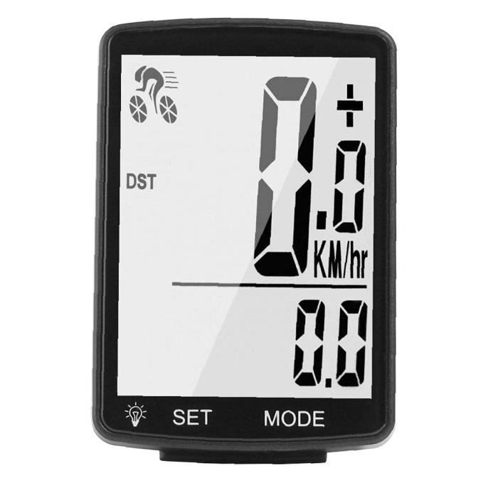 Compteur Vitesse Sans Fil Vélo Etanche Rétro Eclairage VTT LED