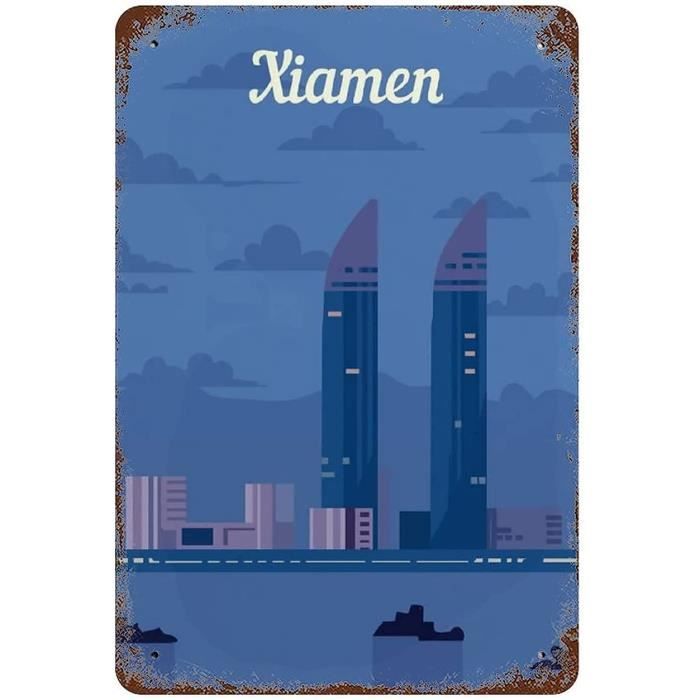 Lot De 4 Plaques Métal Vintage Ski - 20x30 Cm - Décor Rétro Pour Mur Bar, Garage, Café - Design Hiver Antirouille