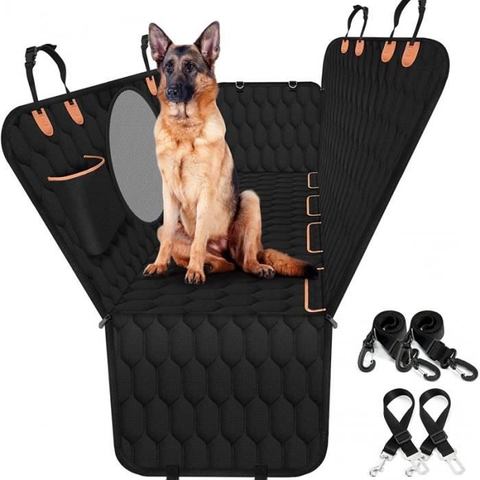 Housse Siège Arrière Chien Tesla Model 3 – 100% Étanché, Anti-rayures, Hamac Avec Fenêtre Maille + Protection Appui-tête