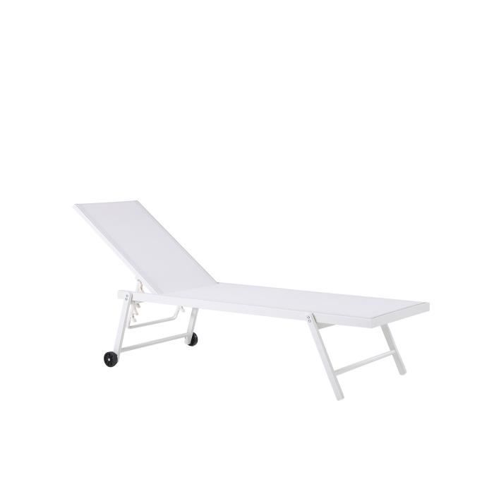 Transat inclinable en aluminium avec revêtement blanc PORTOFINO