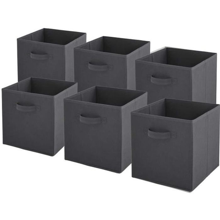 Beige & Lot de 6 Cubes de Rangement pliants Bleu Marine Basics Lot de 6 Cubes de Rangement pliants 