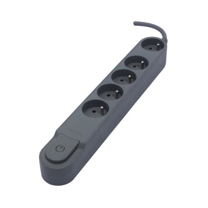 Bloc multiprise 5x16A USB-A+USB-C - câble 1,5m - Chacon