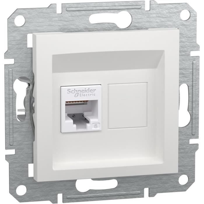 Prise Reseau Rj45 Asfora Eph4770121D Prise Réseau Rj45 Cat.6E Encastrée 1 Compartiment ...