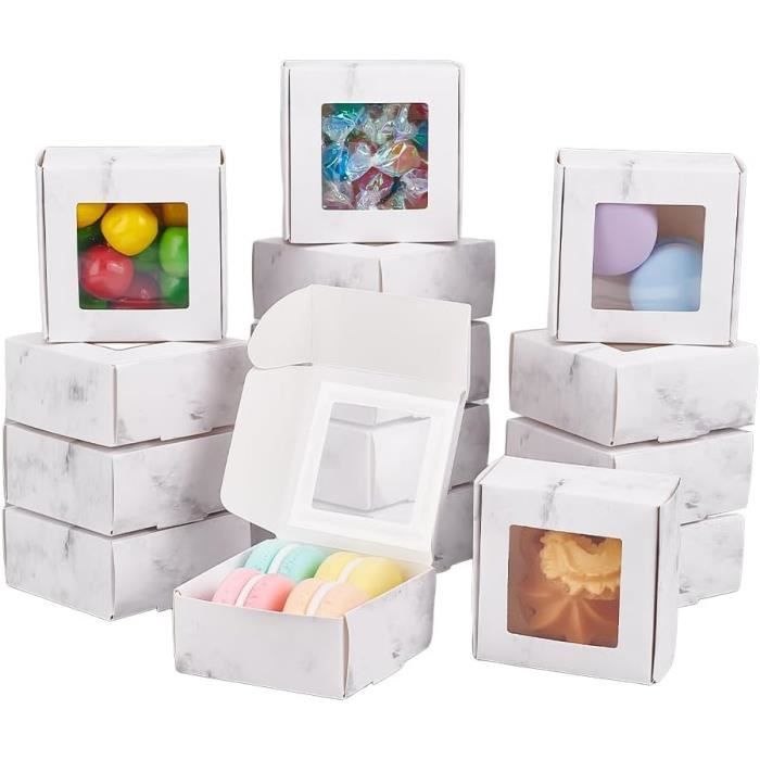 Boîtes à friandises de fête à fenêtre rectangulaire Wilton pour biscuit, blanc, 8 po, paq. 3, pour transporter des gâteaux/petits gâteaux/biscuits/produits de boulangerie | Party City