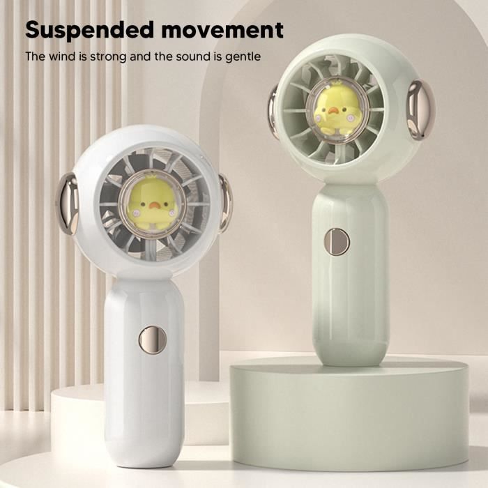 Ventilateur portatif mini ventilateur portable rechargeable par USB petit ventilateur de poche 5 vitesses avec base 3000 mAh Bleu - Bricolage