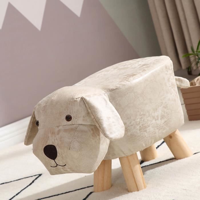 par - tabouret bas pour enfants tabourets bas en bois pour enfants, mignon dessin animé, en forme de petit chien, meuble tabouret