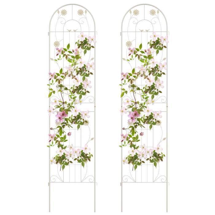 Treillis à Roses En Métal - Lot De 2 - Hauteur 170 Cm - Noir Revêtu Plastique - Pour Plantes Grimpantes (roses, Clématites, Jasmin…) - 1
