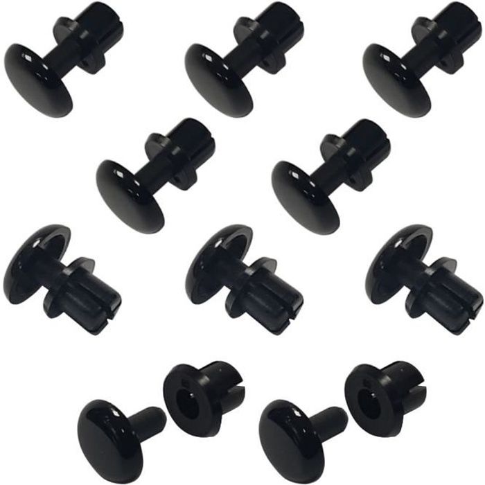 Lot De 100 Rivets Plastique Noir 8mm Pour Fixation Pare-choc, Aile Voiture - Clip Arbre De Noël, Uxcell