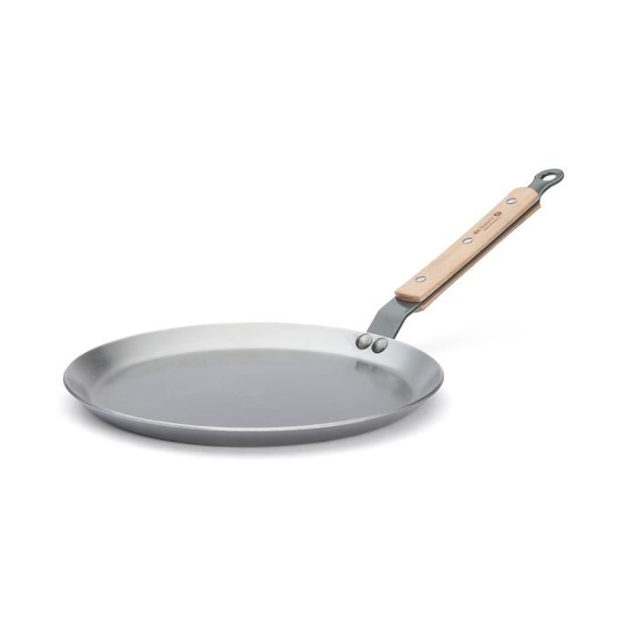 Poêle à crêpes - DE BUYER - B-Bois - 24 cm - Acier minéral - Argent