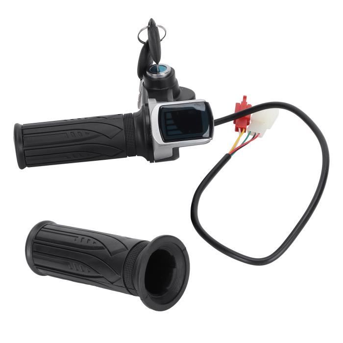 Poignée Papillon électrique Avec écran LED – 12-84V, Antidérapante, Pour Vélo Et Scooter (rouge)