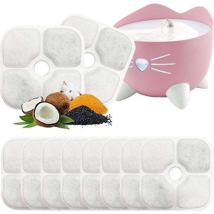 10 Filtres Filtre Pixi Fontaine Eau Chat Filtre Fontaine Eau Chat Compatible avec Catit Pixi 43717 Trois Couches Système De
