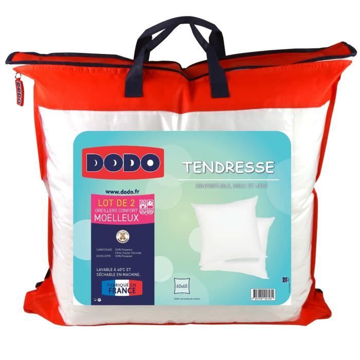 Oreiller dodo anti acariens 60x60cm clearance