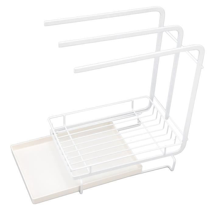 Égouttoir à Vaisselle En Métal Noir Support De Rangement Pour Vaisselle Monocouc