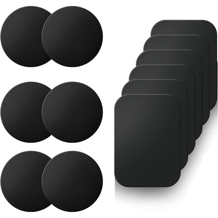 Kit 2 Piastre Adesive In Metallo Per Supporto Magnetico Telefono In Auto - Fissaggio Sicuro Con Adesivo 3M