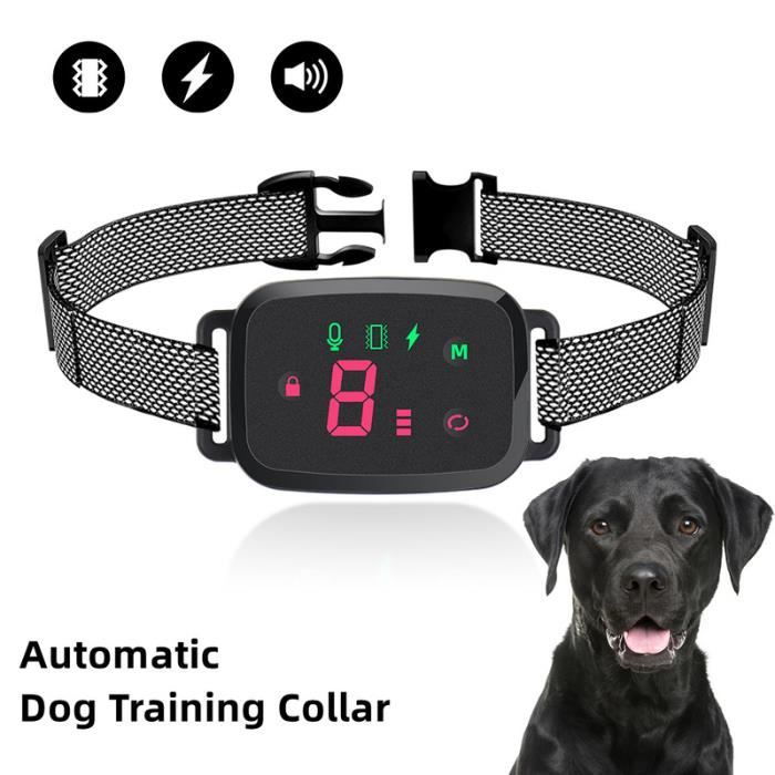 Collier intelligent et automatique Anti-aboiement pour chien, collier dressage chien, collier electrique chien, affichage numérique