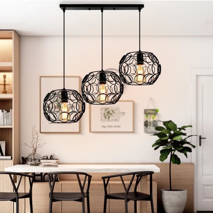 Retro Vintage Lustre Suspension Industrielle E27 Plafonnier Lampe