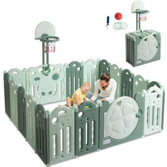 Parc bébé pliable avec panier de basket FCH - Vert - 16+2 Panneaux - Cdiscount  Puériculture & Eveil bébé
