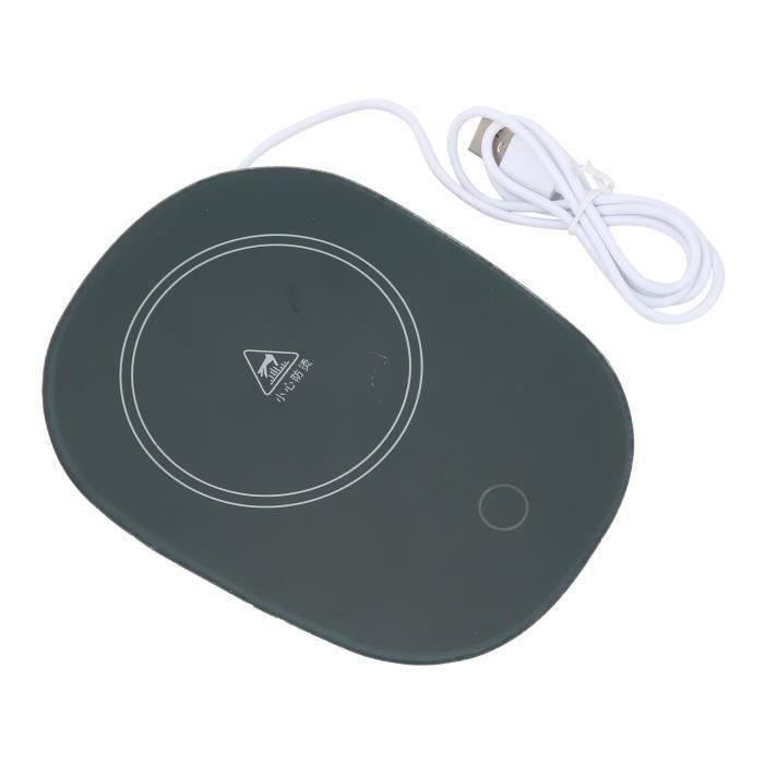YumSur Chauffe-Tasse Intelligent 2-en-1 Avec Chargeur Sans Fil - Maintient Le Café à 55°C, Dessous De Verre USB Pour Bureau (Noir)