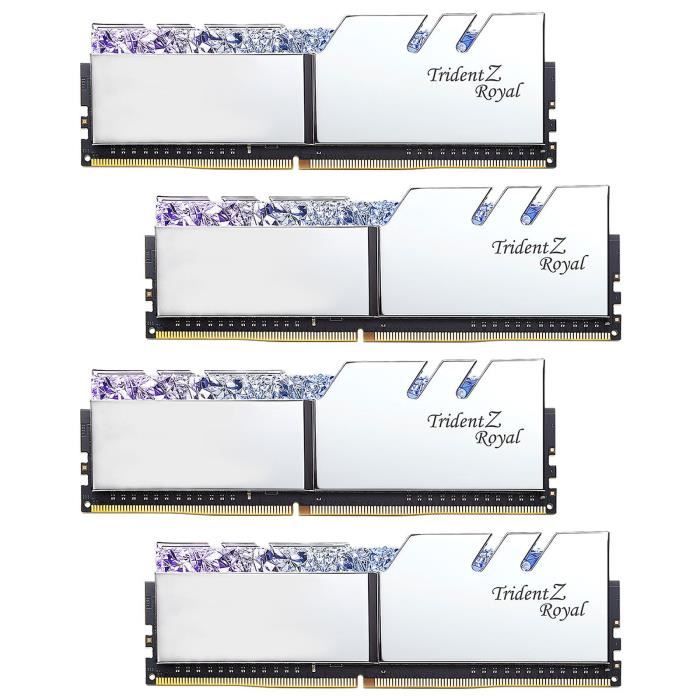 Memoire PC G.SKILL Mémoire PC Trident Z ROYAL - 32 Go - PC4-28800 / DDR4 3600 Mhz F4-3600C16Q-32GTRSC DDR4 - Gris pas cher Memoire PC G.SKILL Mémoire PC Trident Z ROYAL - 32 Go - PC4-28800 / DDR4 3600 Mhz F4-3600C16Q-32GTRSC DDR4 - Gris pas cher