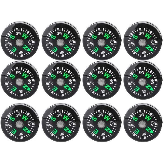 25 Mini Boussoles De Survie - 22mm - Pour Paracord, Bracelet, Sac à Dos - Extérieur Et Randonnée