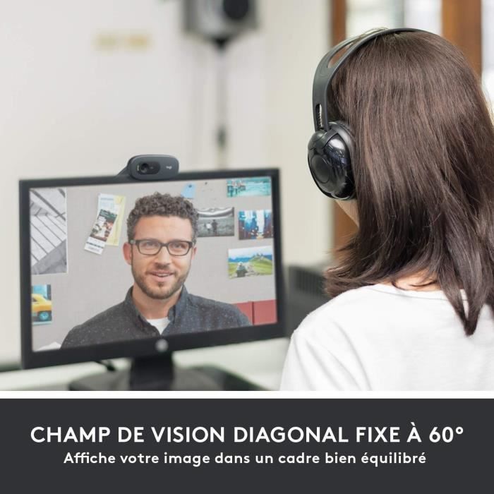Webcam - Logitech - C505 - HD 720p - Microphone omnidirectionnel - Correction automatique de la lumière Reconditionné - Logitech reconditionné disponible sur Cdiscount Seconde Vie