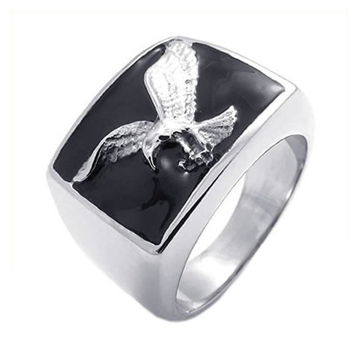 Bijoux Bague Homme Aigle Tribal Chevaliere Acier